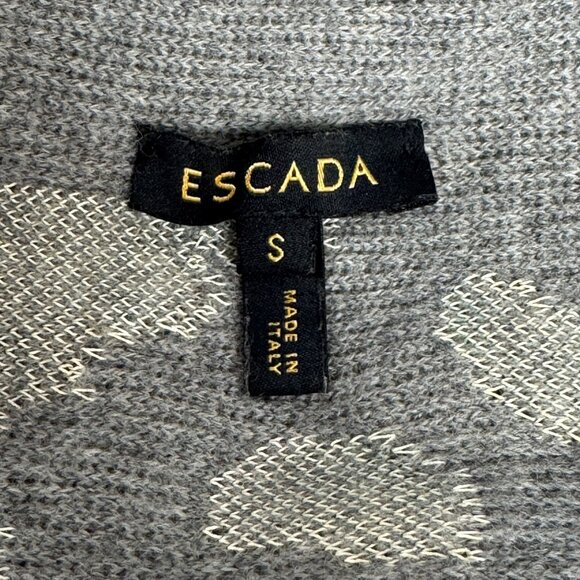 Escada Grey Gold Brown Cardigan Sweater Long Sleeve Size Sm READ Quiet Luxury - Picture 7 of 10